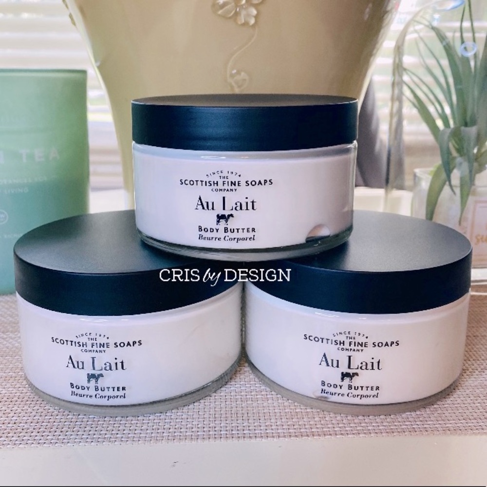 1 Glass Jar of Scottish Fine Soaps Au Lait Body Butter 7 Oz From Scotland.